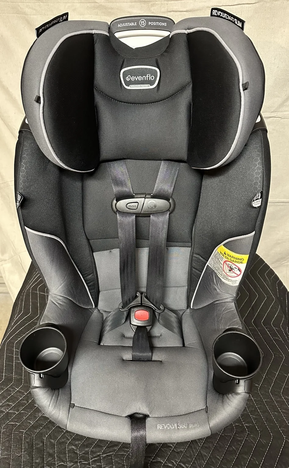 Clean child car seat serviced by WhizSeats
